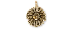 Aster Jewelry 14k Yellow Gold Handmade Aster Flower Charm  AST1-BEECG