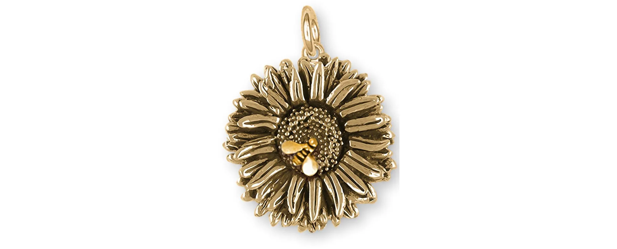 Aster Jewelry 14k Yellow Gold Handmade Aster Flower Charm  AST1-BEECG