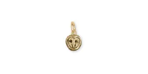 Barn Owl Charm Jewelry 14k Gold Handmade Owl Charm OW1XH-CG