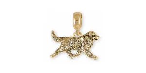 Bernese Mountain Dog Charm Slide Jewelry 14k Gold Handmade Dog Charm Slide BMD32X-PNSG