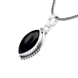 Black Onyx Stone Pendant Silver Pendant For Women Girls Gift, Natural Gemstone Pendant Necklace, Handmade Pendant, Solitaire Pendant Christmas Gift