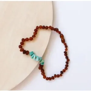 Canyonleaf Kids Raw Cognac Amber   Amazonite Necklace