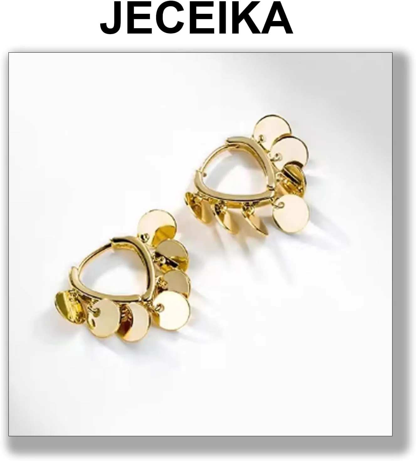 Chunky Gold Hoop Earrings for Women, Trendy 14K Gold Plated Gold/Silver Statement Earring Thick Open Double Hoop Earrings Lightweight Hypoallergenic Earrings Gold Jewelry