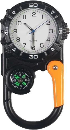 Clip on Digital Carabiner Watch Backpack Fob Belt Waterproof and Shockproof Pocket Clip-on Quartz Watch Glow in The Dark for Outdoor Sports
