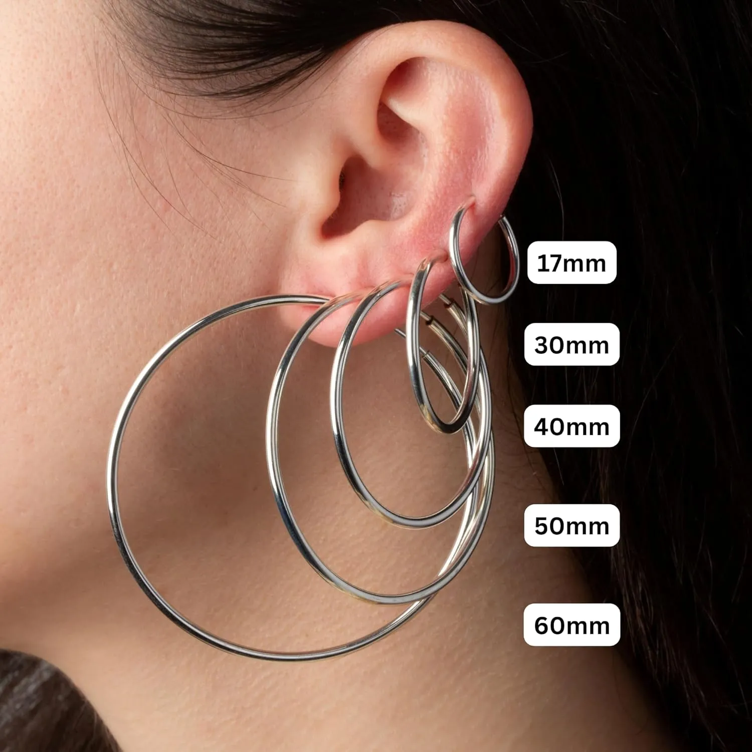 Clip On Spring Hoop Earrings for Non-Pierced Ears