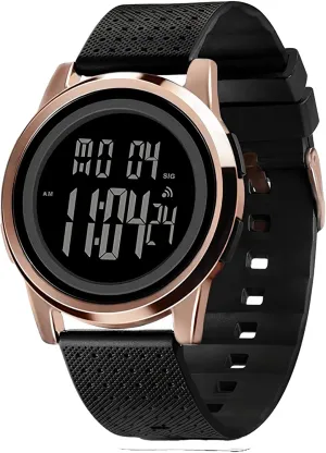 D Dash Ultra-Thin Minimalist Sports Waterproof Digital Watches Men with Wide-Angle Display Rubber Strap Wrist Watch for Men Women