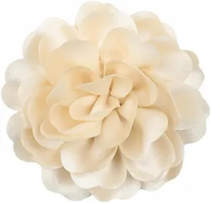 Dainty Fabric Rose & Camellia Flower Oversized Brooch Pins & Hair Clip - Large Lapel Pin, 4.3in/7.5in