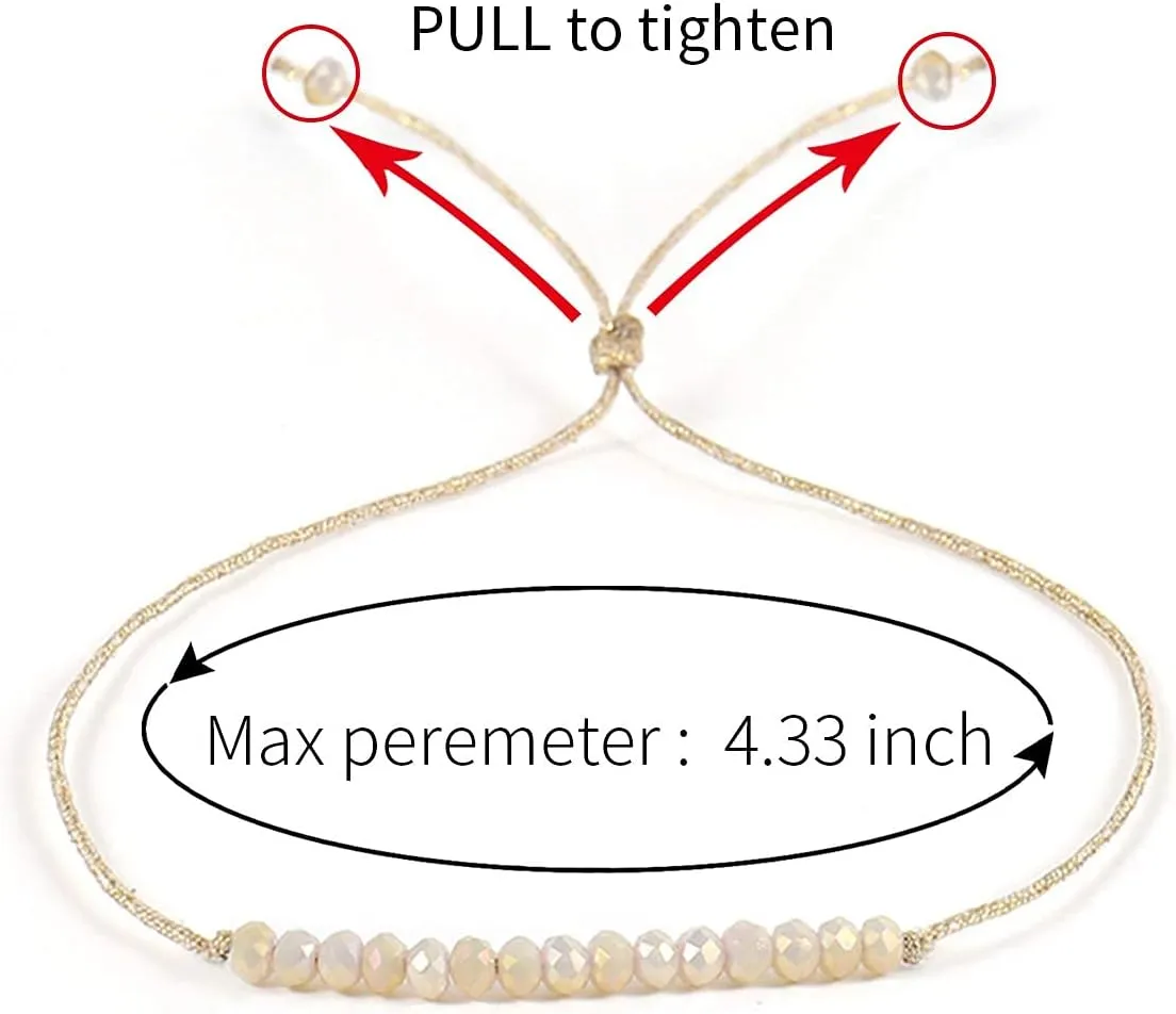 Elegance 11 designs Natural Crystal Friendship Bracelet Best Friend Bracelets Adjustable for Couple Family Women Friendship gifts 2PC