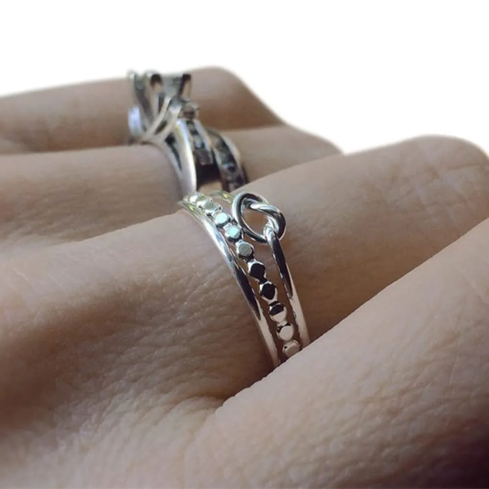 Forever and a Day Set, Knot Rings, Minimalist Love Rings, Tie the Knot Rings, Slim Stacking Rings, Sterling Rings, Rings, Anniversary Rings