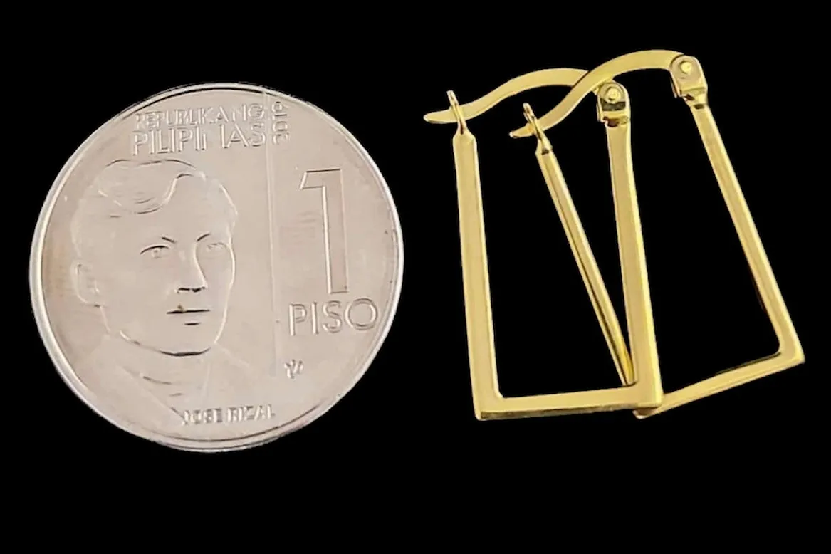 #GOLD2024 | 18K Golden Rectangular Hoop Earrings