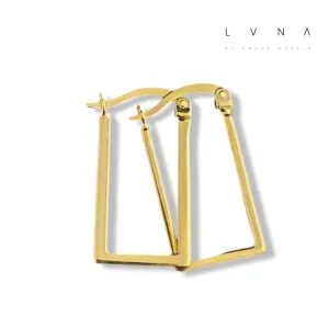 #GOLD2024 | 18K Golden Rectangular Hoop Earrings