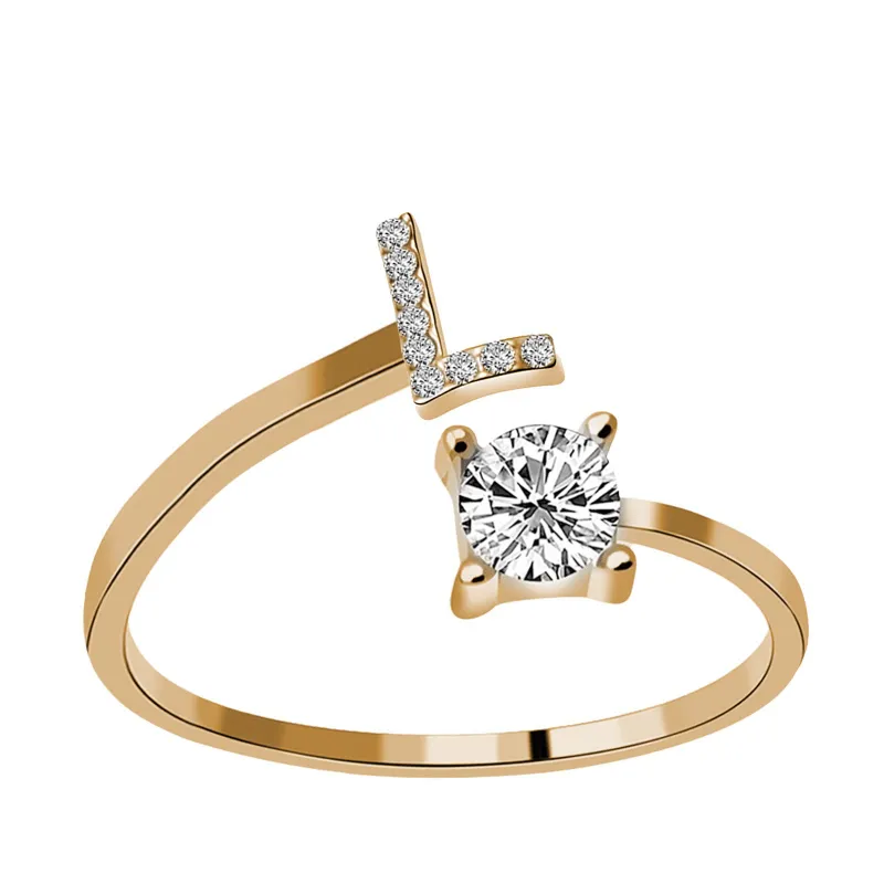 Gorgeous Stackable Alphabet Rings with Crystal Inlaid Initials - Perfect Gift for Women & Girls!