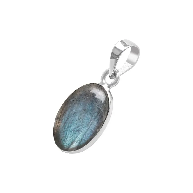 Labradorite Stone 925 Sterling Silver Pendant For Women Girls Gift, Natural Gemstone Pendant Necklace, Handmade jewellery Pendant, Solitaire Pendant Christmas Gift