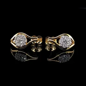 #LVNA2024 | Golden Leaf Round Cluster Diamond Earrings 18kt