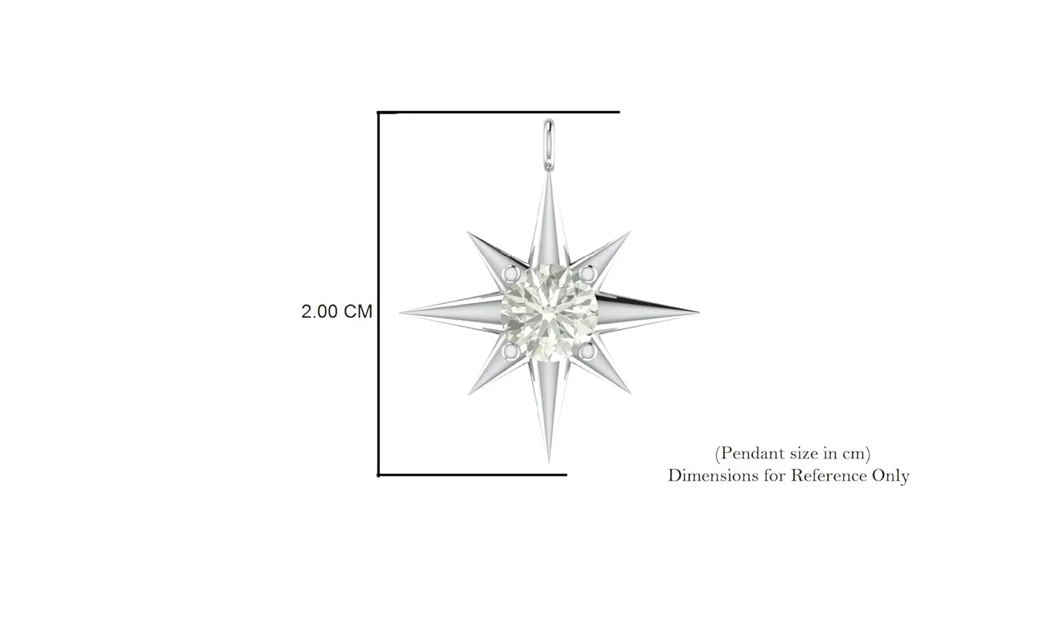 North Star Pendant Necklace, White Topaz Necklace, Birthstone Necklace for Women, April Birthstone Gift, Topaz Jewelry, 16   2 Inch Adjustable Chain