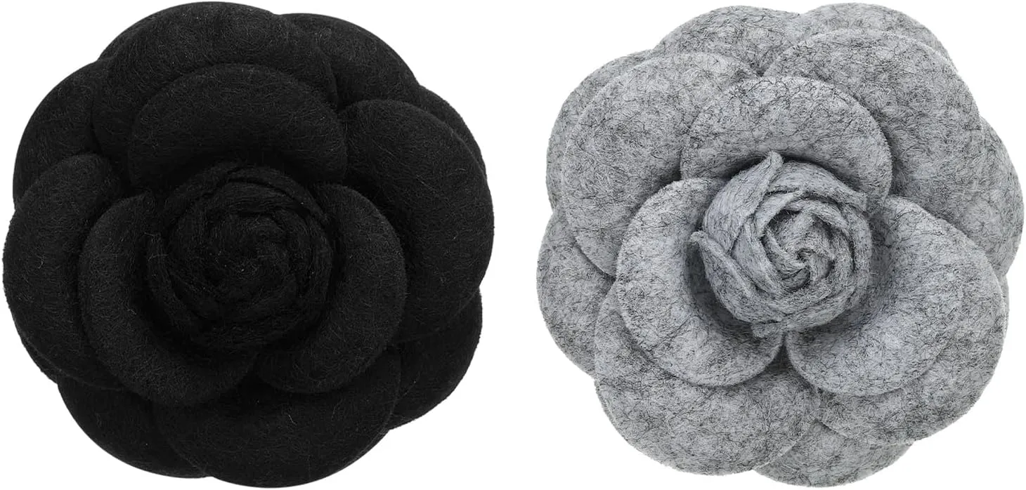 PATIKIL Camellia Fabric Pin, Flower Brooch Artificial Flowers Brooches for Women Girls Cloth Wedding Party Decor Accessories Jewelry