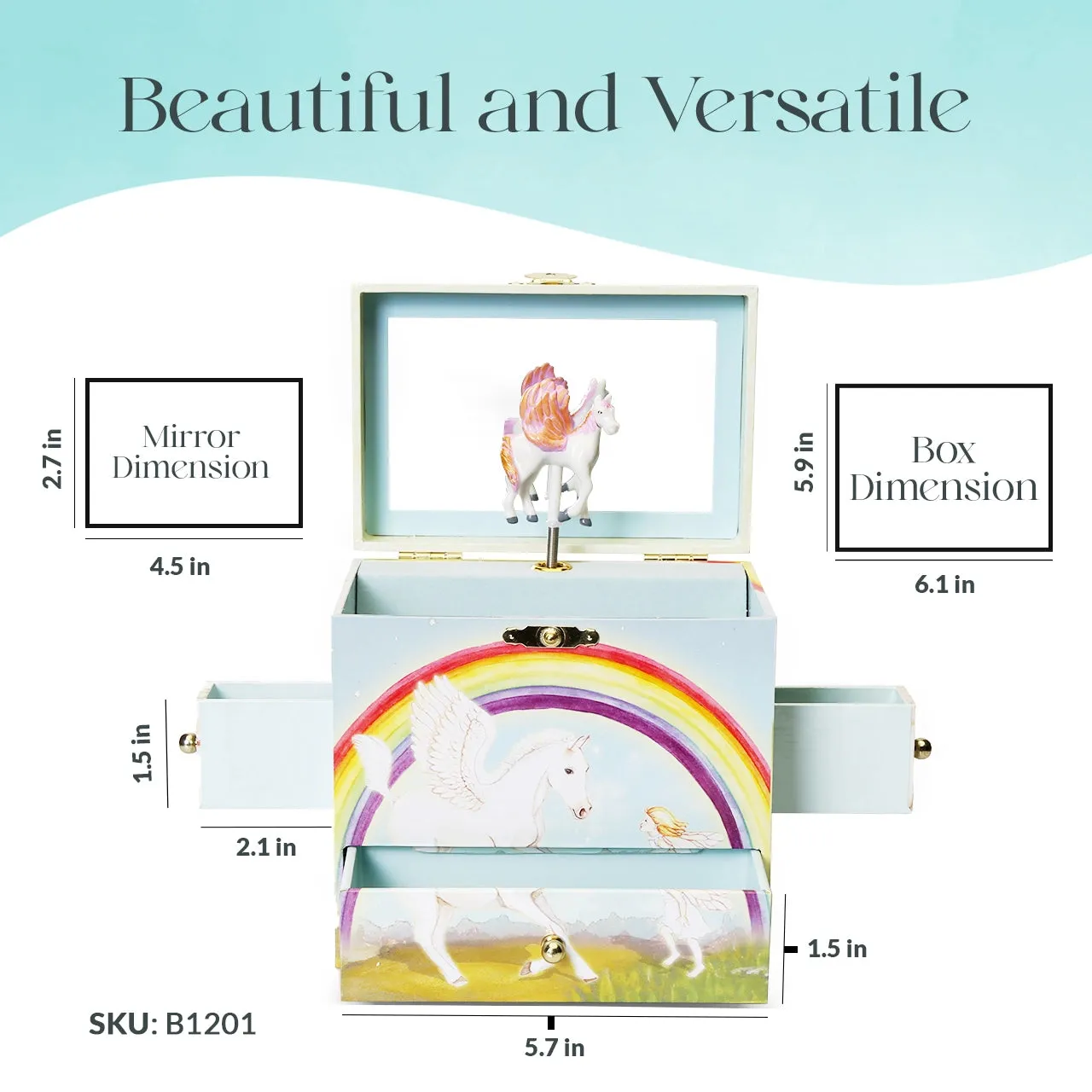 Pegasus Musical Jewelry Box For Little Kids