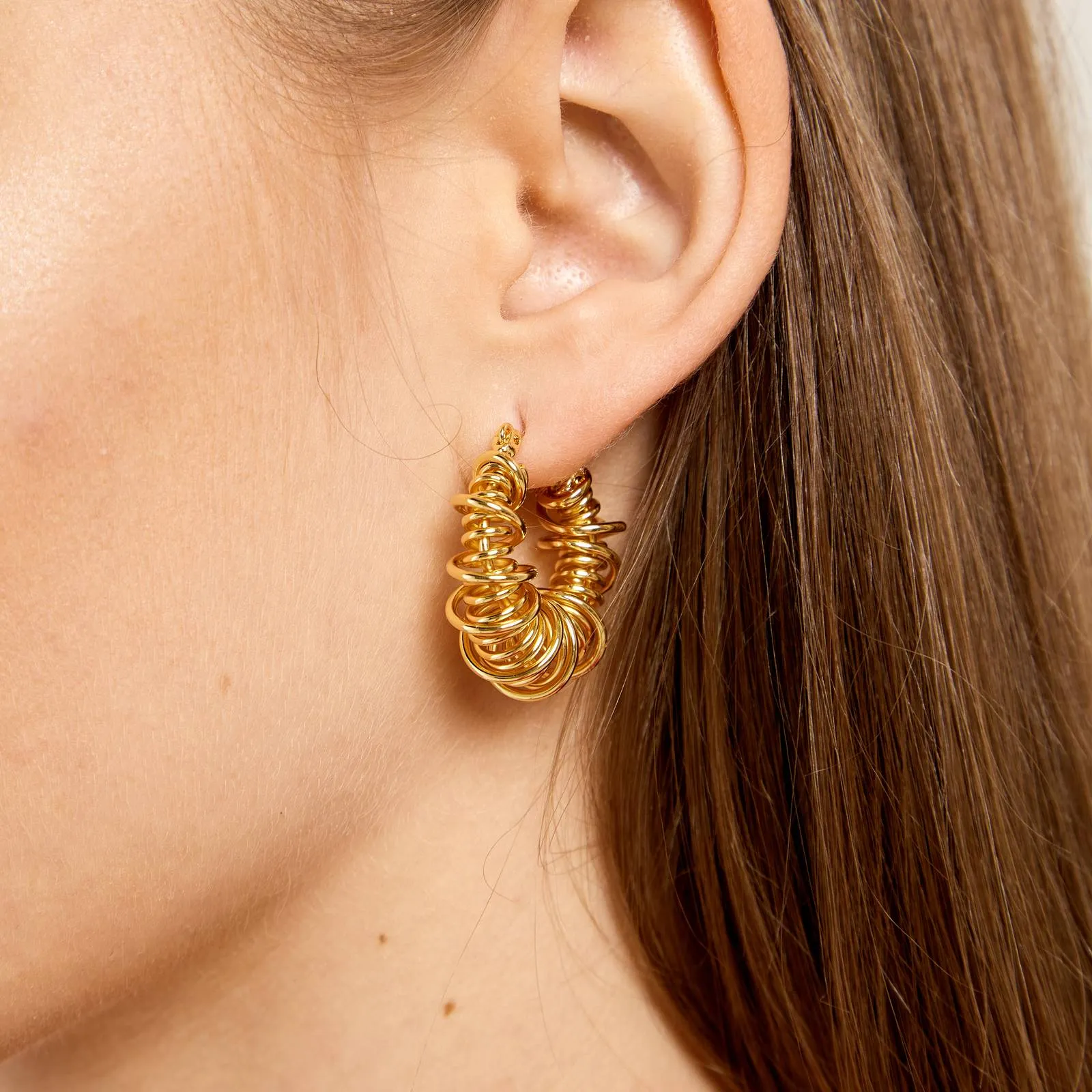 Reriti Intensity 18K gold plated Spiral Wire Earrings