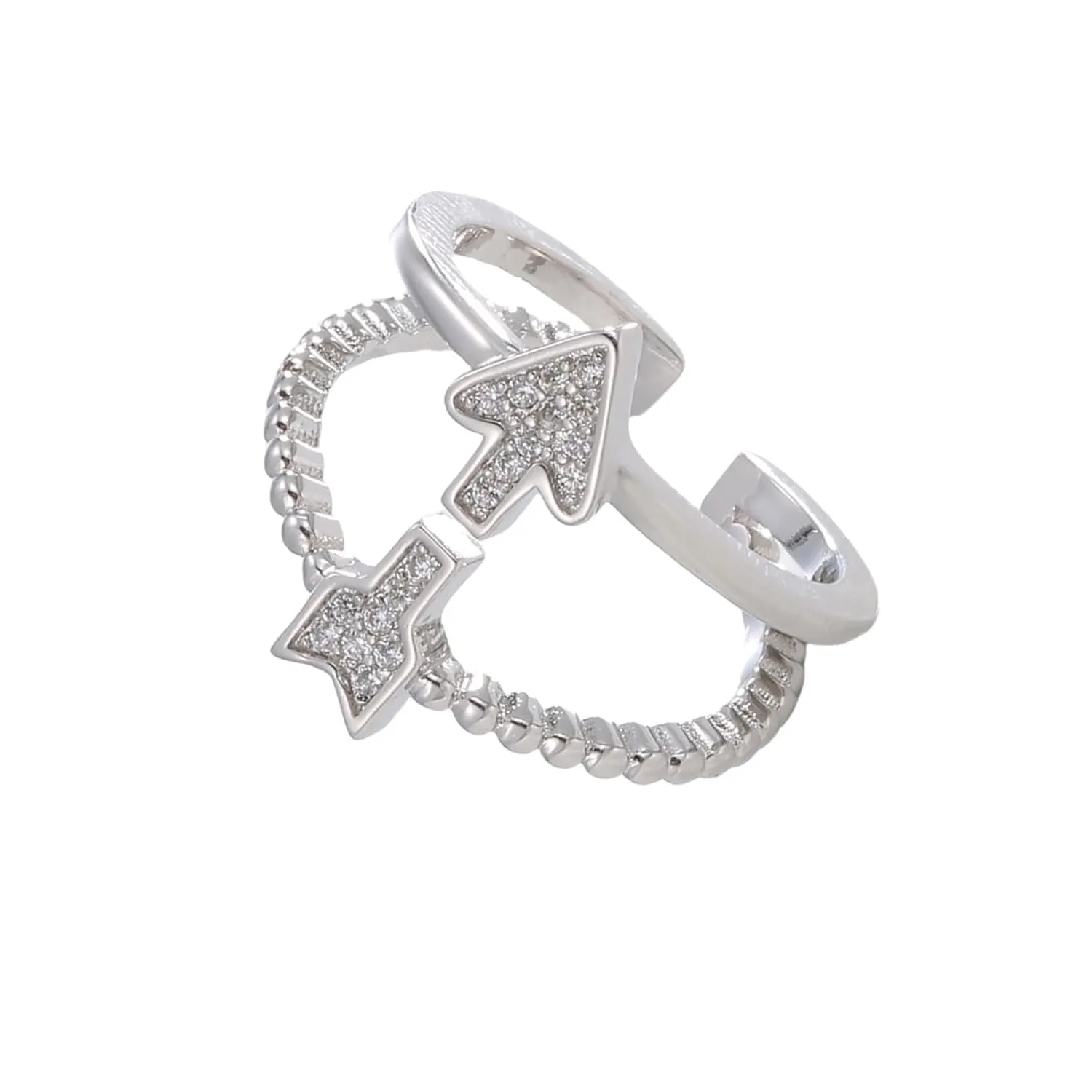 Silver Rings for Women 925 Sterling Silver Rings Trendy Stacking Open Rings Boho Adjustable Thumb Rings Index Finger Rings Fashion Cubic Zirconia Finger Rings Cute Statement Ring Everyday Jewelry
