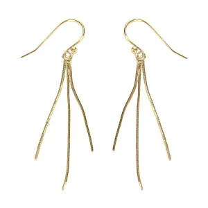 Snake Chain Tassel Dangle Earrings in Silver, Gold, or Rose Gold (Gold Vermeil)