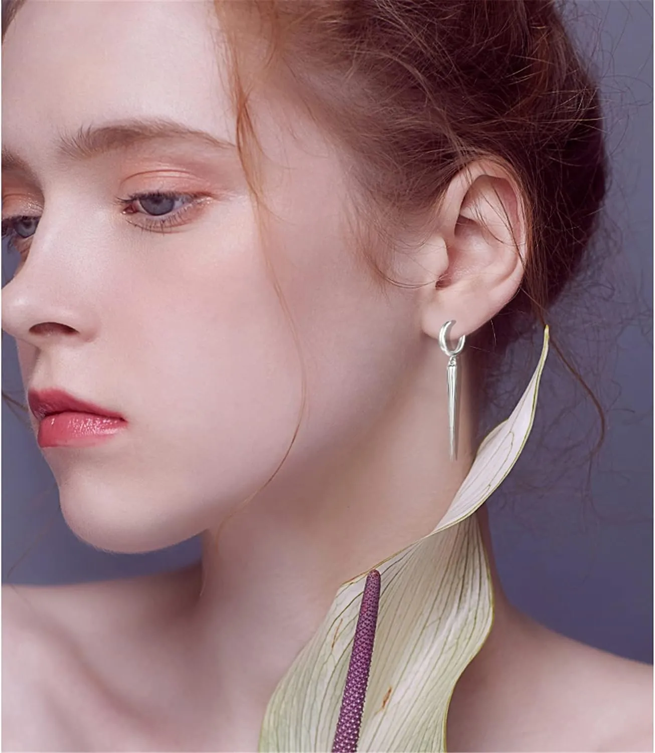 Spike Dangle Drop Hoop Earrings for Women Men Stainless Steel Hoops Cuff Cartilage Stud Tragus Helix Wrap Geometric Personalized Punk
