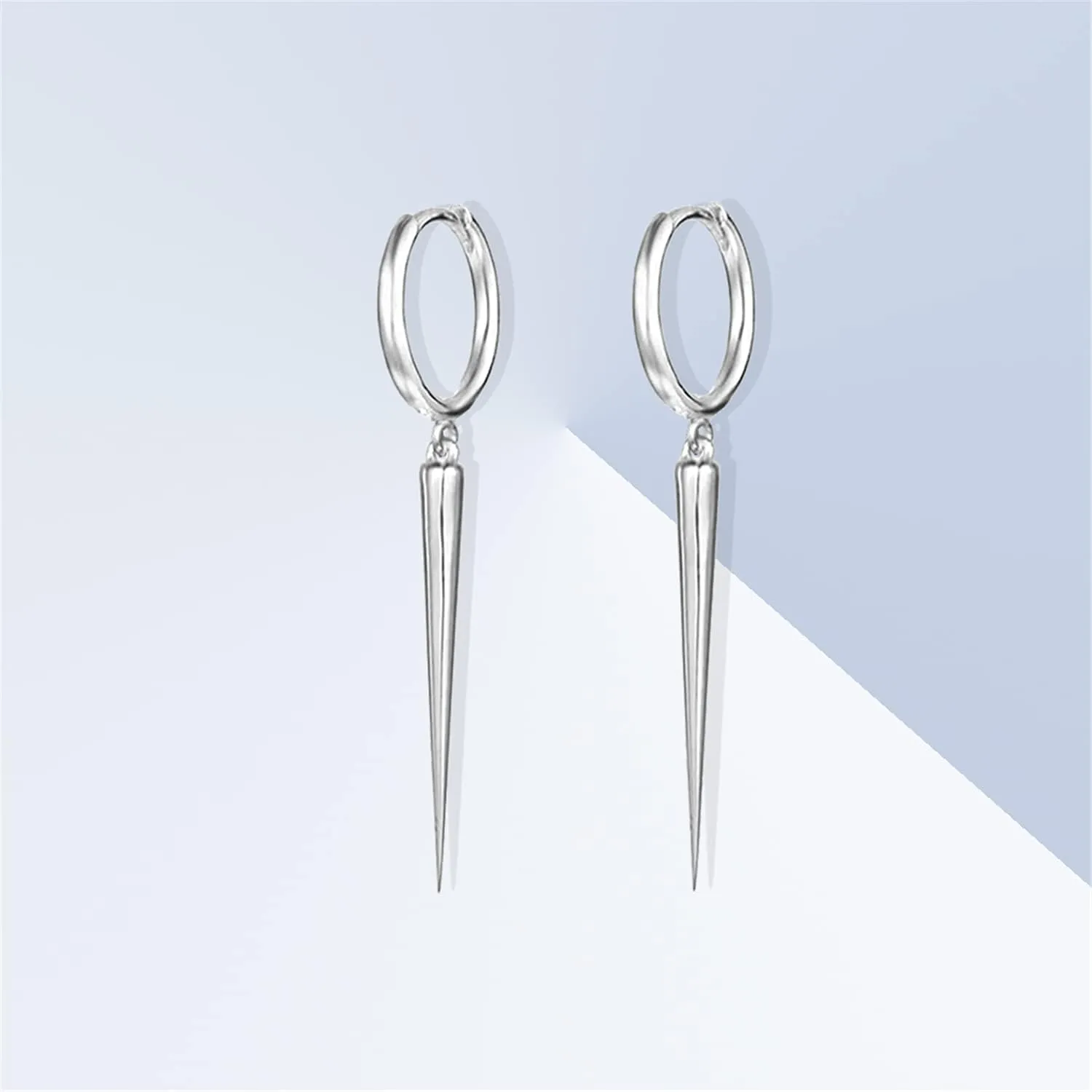 Spike Dangle Drop Hoop Earrings for Women Men Stainless Steel Hoops Cuff Cartilage Stud Tragus Helix Wrap Geometric Personalized Punk
