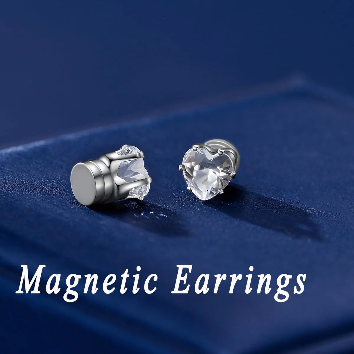 Spiritlele 12 Pairs Birthstone Magnetic Earrings Set Cubic Zirconia Clip on Non Piercing Fake Stud Earrings Birthday Gifts Unisex