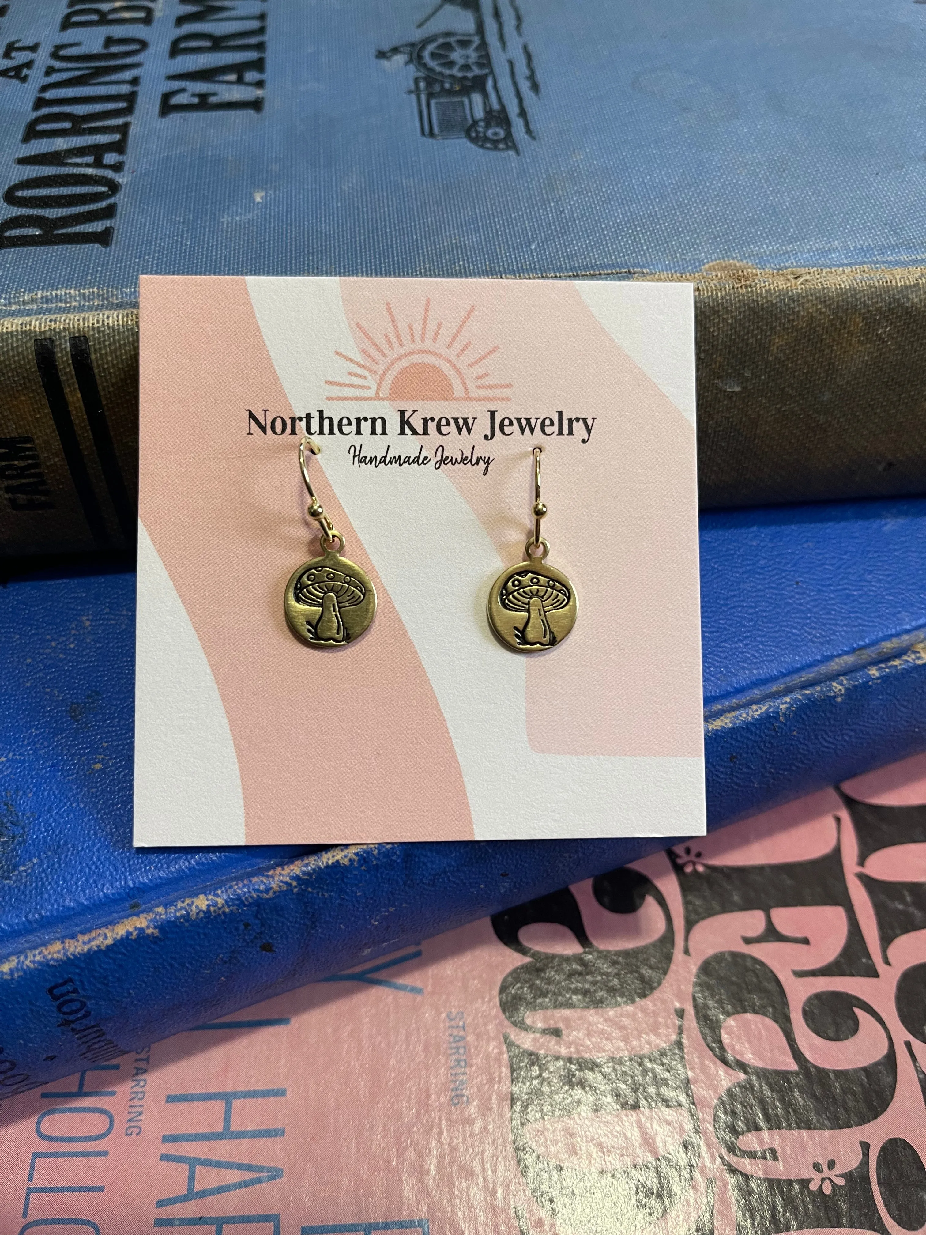 Stamped Single Shroom Earrings