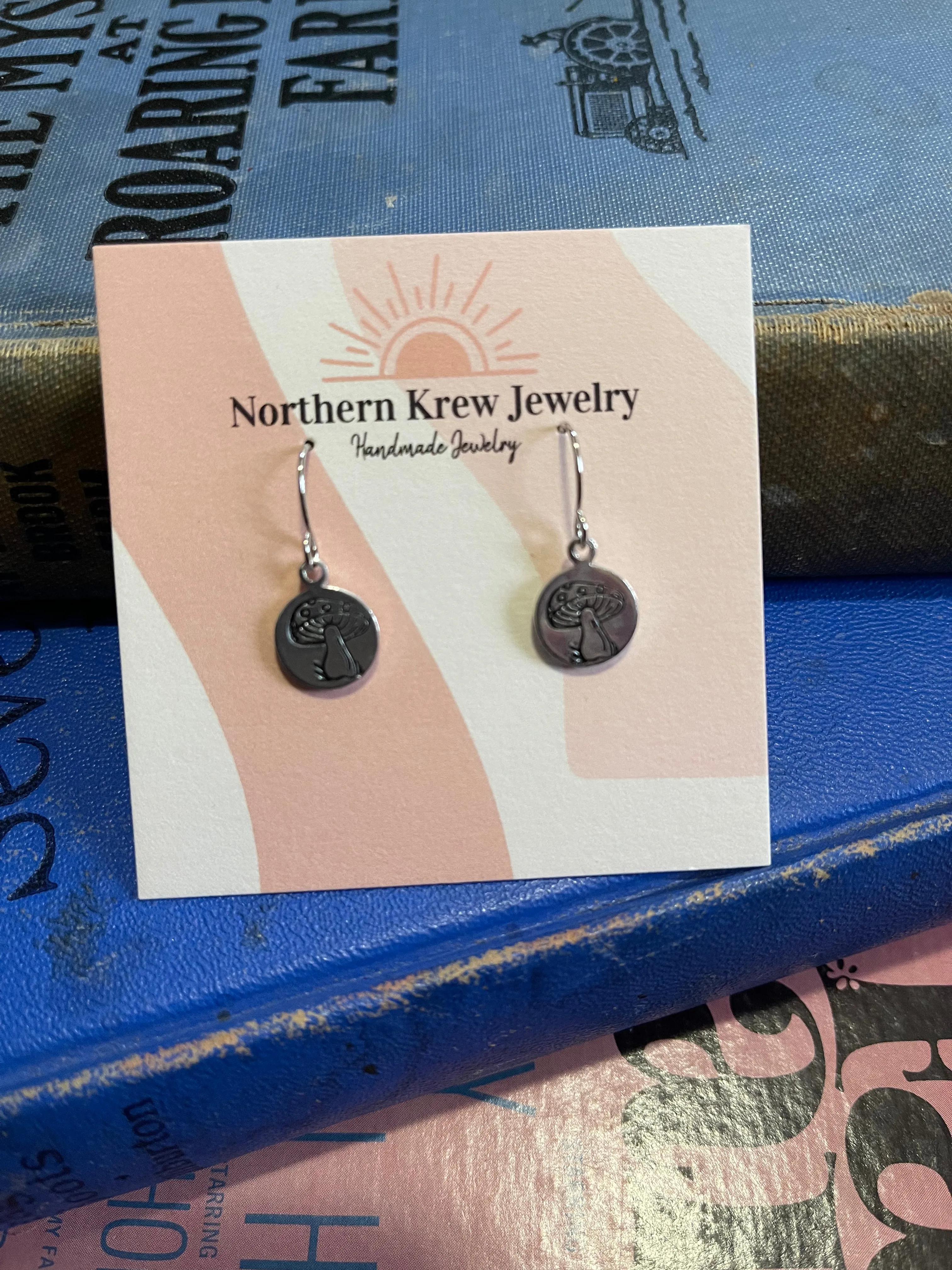 Stamped Single Shroom Earrings